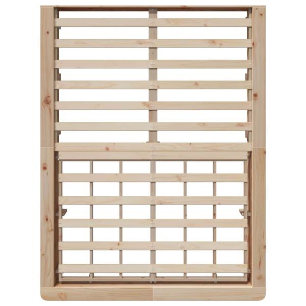 Bettgestell mit Speicher Braun 140 x 190 cm Massivholz Kiefer