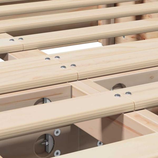 Bettgestell mit Speicher Braun 120 x 190 cm Holz