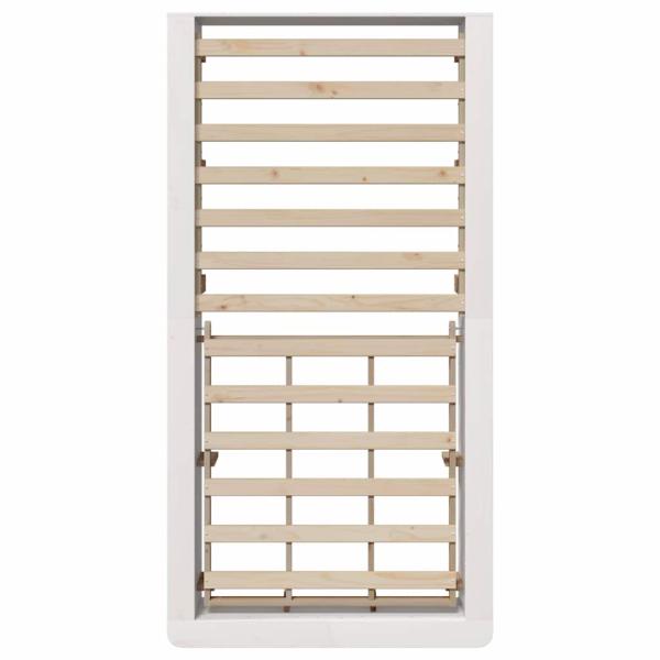 Bettgestell mit Speicher Weiß 100 x 200 cm Massivholz