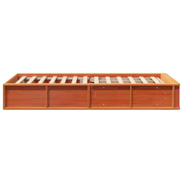 Bettgestell mit Speicher Wachsbraun 100 x 200 cm Holz