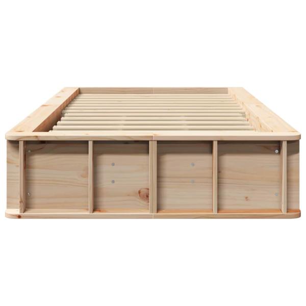Bettgestell mit Speicher Braun 90 x 200 cm Massivholz Kiefer