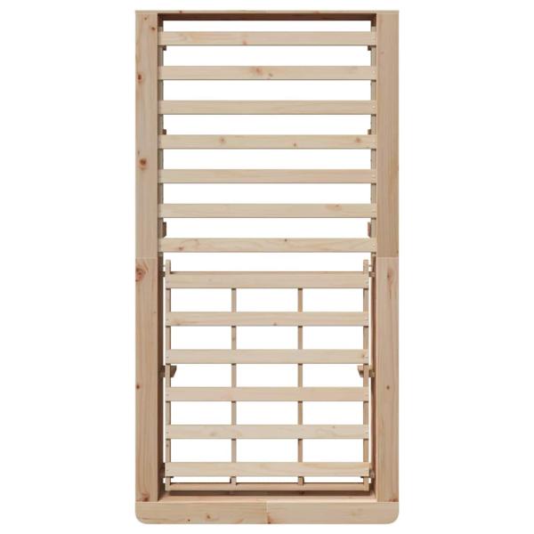 Bettgestell mit Speicher Braun 90 x 200 cm Massivholz Kiefer