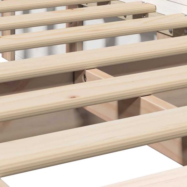 Bettgestell mit Speicher Weiß 90 x 200 cm Verbundholz
