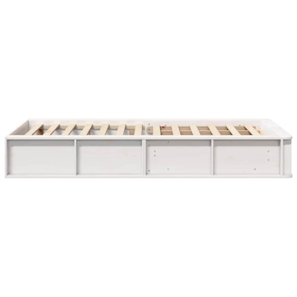 Bettgestell mit Speicher Weiß 80 x 200 cm Holz