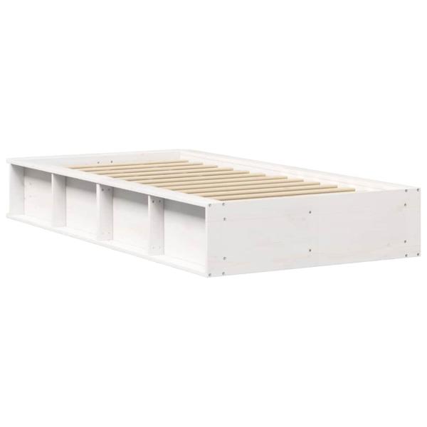 Bettgestell mit Speicher Weiß 80 x 200 cm Holz
