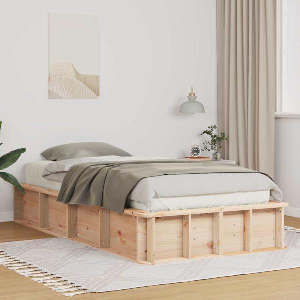 ARDEBO.de - Bettgestell mit Speicher Braun 90 x 190 cm Holz