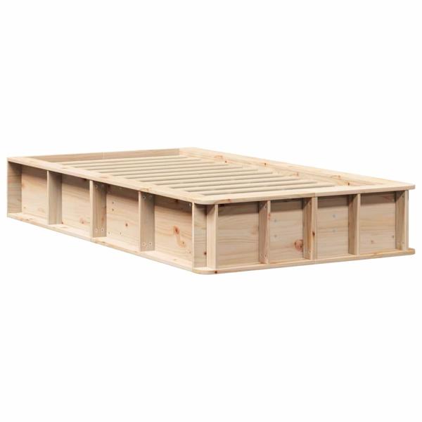 Bettgestell mit Speicher Braun 90 x 190 cm Holz