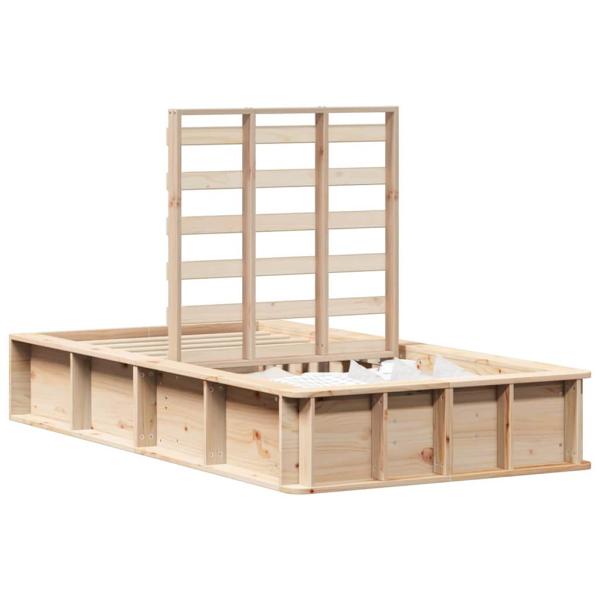 Bettgestell mit Speicher Braun 90 x 190 cm Holz