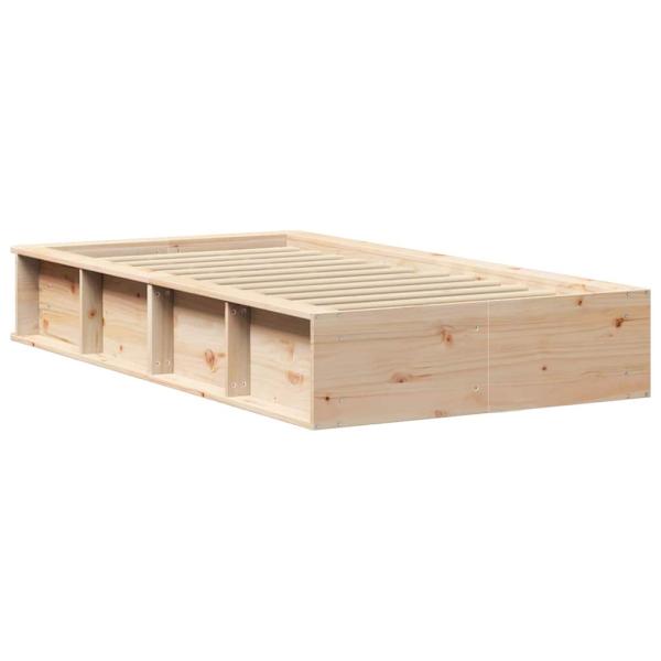 Bettgestell mit Speicher Braun 90 x 190 cm Holz