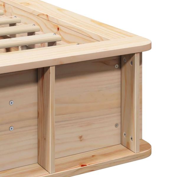 Bettgestell mit Speicher Braun 90 x 190 cm Holz