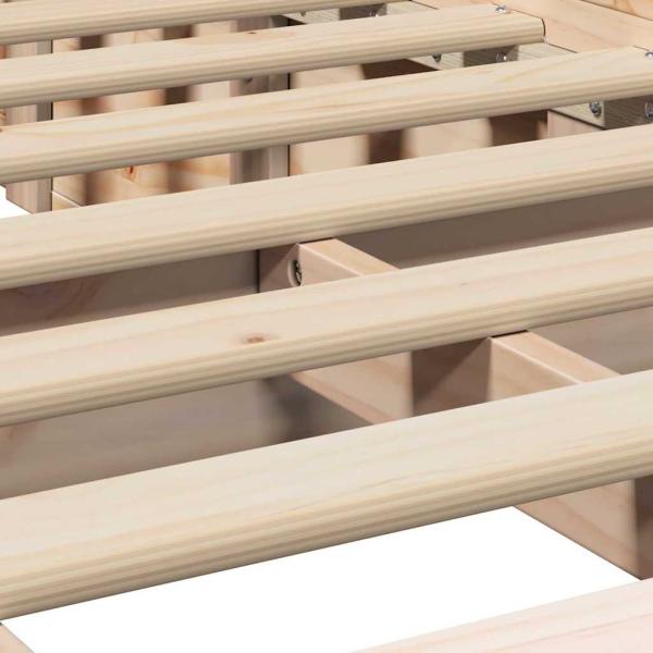 Bettgestell mit Speicher Braun 90 x 190 cm Holz