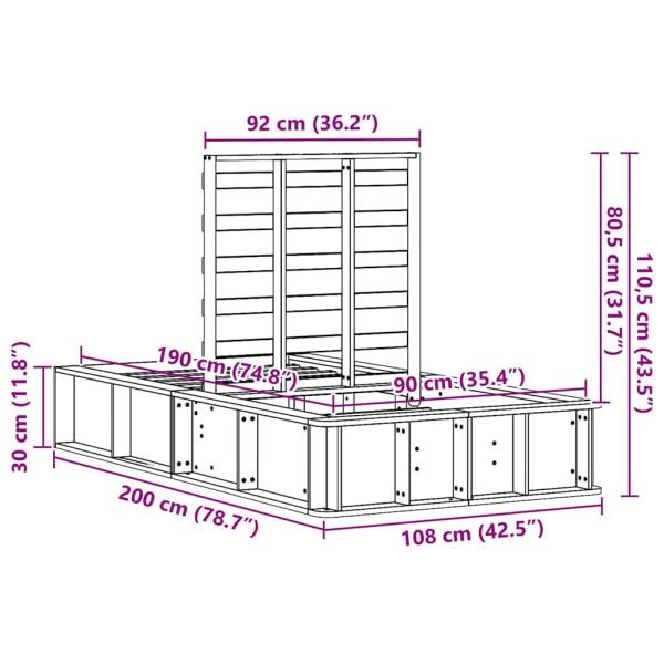 Bettgestell mit Speicher Wachsbraun 90 x 190 cm Massivholz