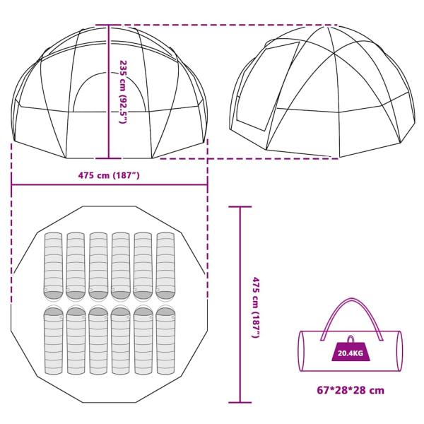 Zelt mit Dach mit Luftentlüftung Blau Groß Polyester und Fiberglas