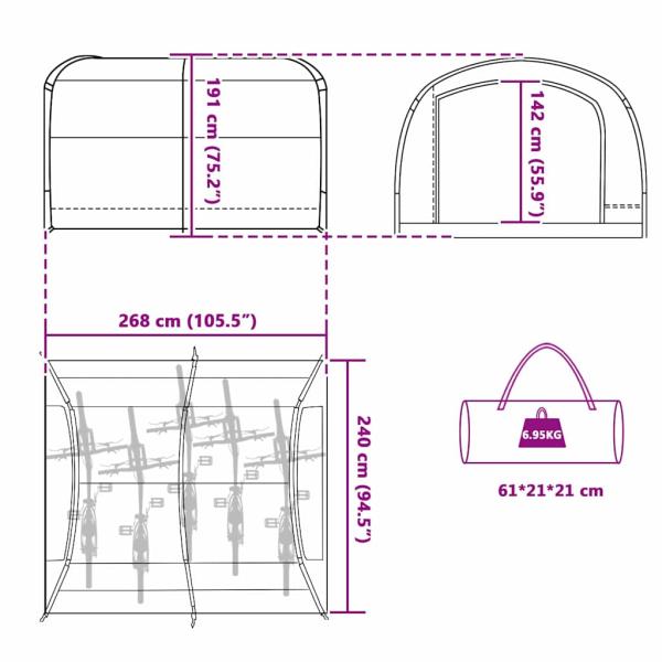 Zelt mit Dach mit Luftentlüftung Grau und Orange 268 x 240 x 191 cm