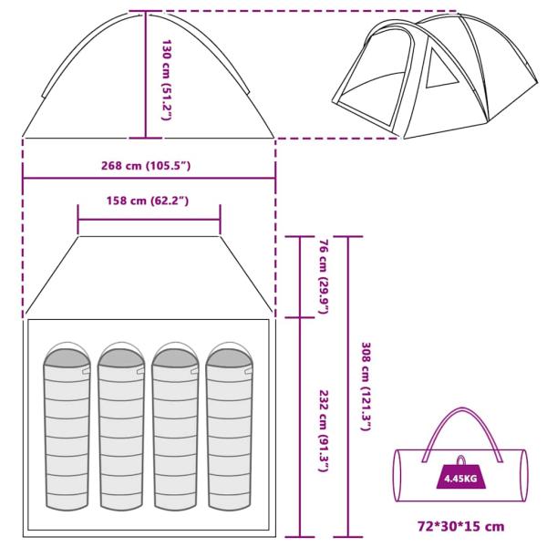 Zelt mit Dach Grau und Orange Groß Polyester und Fiberglas