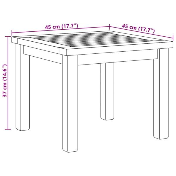 Couchtisch Braun 45 x 45 x 36 cm Massives Teakholz