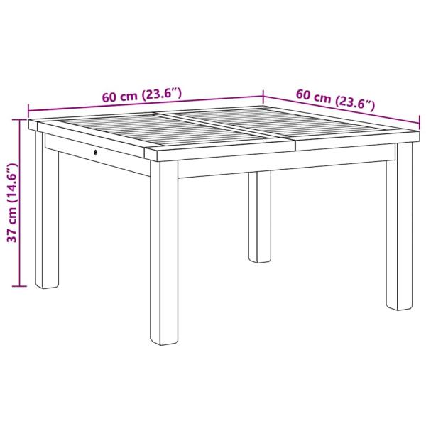Couchtisch Braun 60 x 60 x 36 cm Massives Teakholz