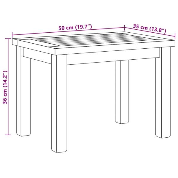 Couchtisch Braun 50 x 35 x 36 cm Massives Teakholz