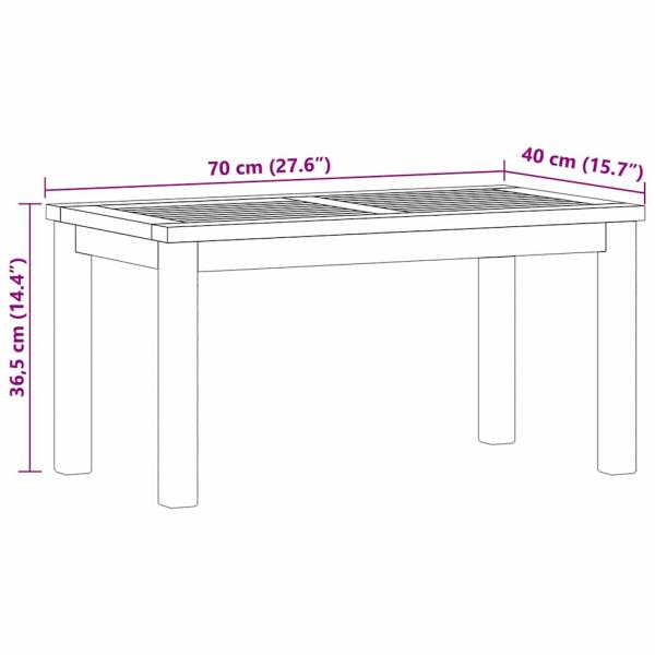 Couchtisch Braun 70 x 40 x 36 cm Massives Teakholz