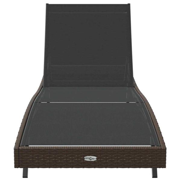 Liegestuhl mit Kissen 1-Person Braun 197 x 70 x 82 cm Poly Rattan