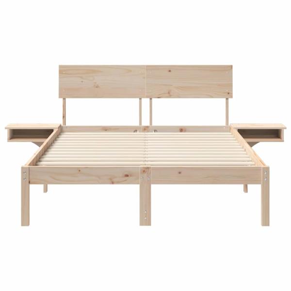 Bettgestell mit Nachttischen mit Kopfteil Braun 135 x 190 cm