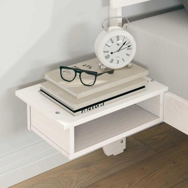 Bettgestell mit Nachttischen mit Kopfteil Weiß 135 x 190 cm