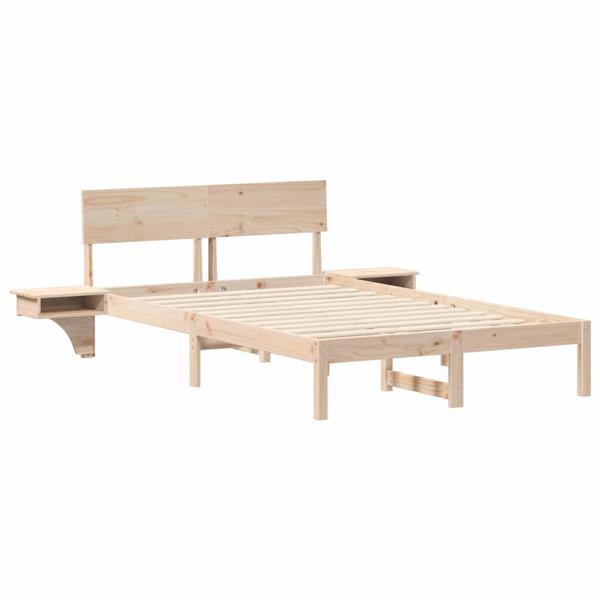 Bettgestell mit Nachttischen mit Kopfteil Braun 120 x 190 cm