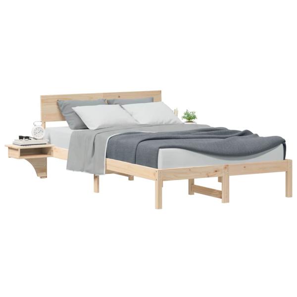 Bettgestell mit Nachttischen mit Kopfteil Braun 120 x 190 cm