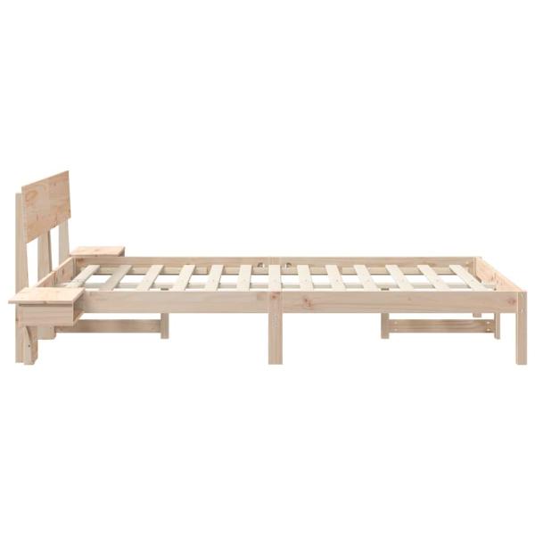 Bettgestell mit Nachttischen mit Kopfteil Braun 120 x 190 cm