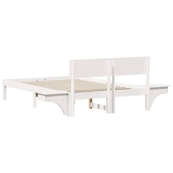 Bettgestell mit Nachttischen mit Kopfteil Weiß 120 x 190 cm