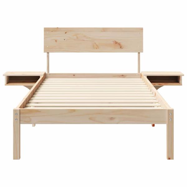 Bettgestell mit Nachttischen mit Kopfteil Braun 100 x 200 cm