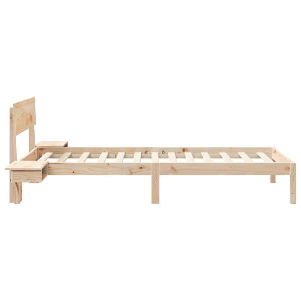 Bettgestell mit Nachttischen mit Kopfteil Braun 100 x 200 cm