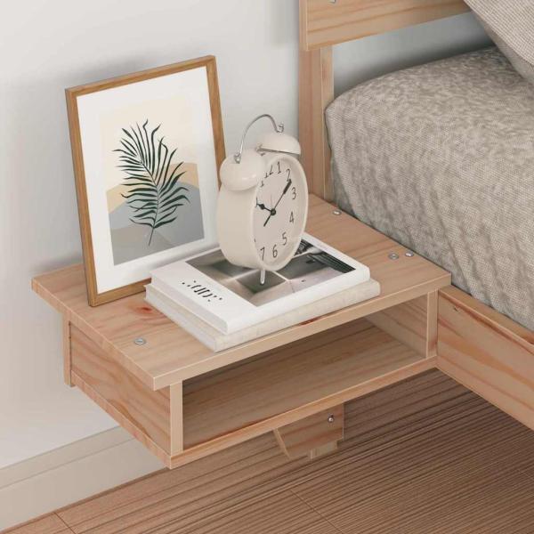 Bettgestell mit Nachttischen mit Kopfteil Braun 75 x 190 cm