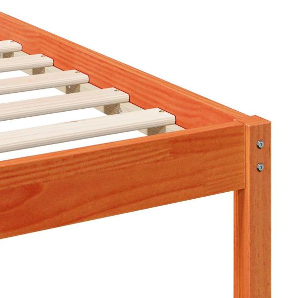 Bettgestell mit Nachttischen Wachsbraun 75 x 190 cm