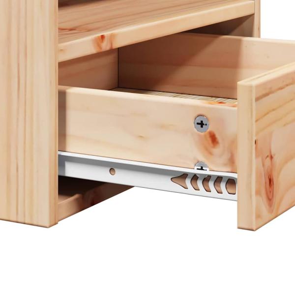 Nachttische 2 pcs Braun 38 x 36 x 29,5 cm Massivkiefer