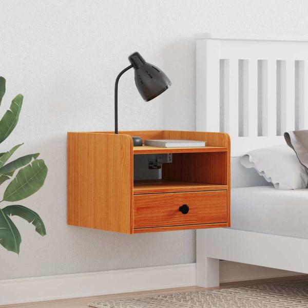 ARDEBO.de - Nachttische 2 pcs Wachsbraun 38 x 36 x 29,5 cm Massivkiefer