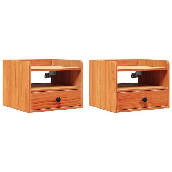 Nachttische 2 pcs Wachsbraun 38 x 36 x 29,5 cm Massivkiefer