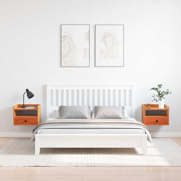 Nachttische 2 pcs Wachsbraun 38 x 36 x 29,5 cm Massivkiefer