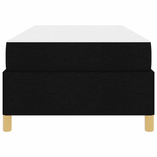 Boxspringbett Schwarz und Braun und Weiß 80 x 200 cm Stoff