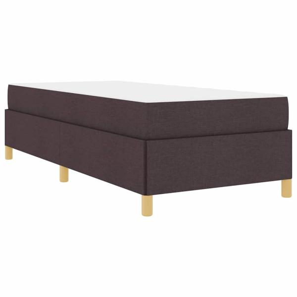 Boxspringbett Braun und Weiß und Dunkelbraun 80 x 200 cm Stoff