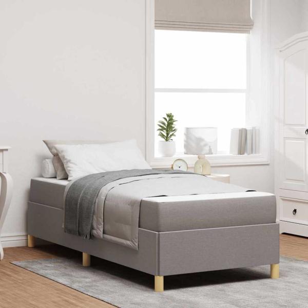 ARDEBO.de - Boxspringbett Sonstiges Taupe und Weiß 90 x 190 cm Stoff