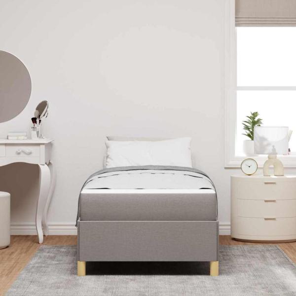 Boxspringbett Sonstiges Taupe und Weiß 90 x 190 cm Stoff