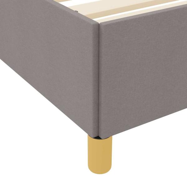 Boxspringbett Sonstiges Taupe und Weiß 90 x 190 cm Stoff