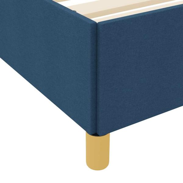 Boxspringbett Sonstiges Blau und Weiß 90 x 190 cm Stoff