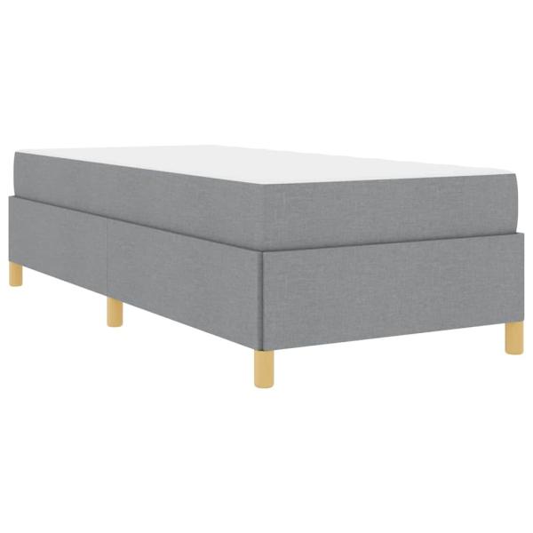 Boxspringbett Hellgrau und Weiß und Hellgrau 90 x 200 cm Stoff