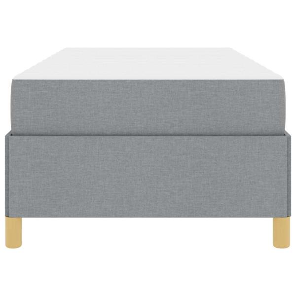 Boxspringbett Hellgrau und Weiß und Hellgrau 90 x 200 cm Stoff