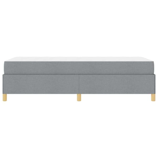 Boxspringbett Hellgrau und Weiß und Hellgrau 90 x 200 cm Stoff
