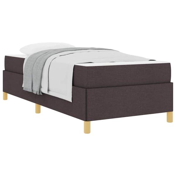 Boxspringbett Sonstiges Dunkelbraun und Weiß 90 x 200 cm Stoff