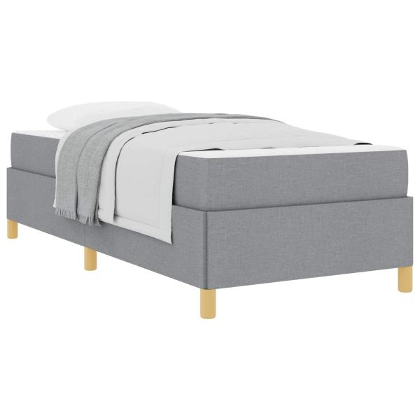 Boxspringbett Sonstiges Hellgrau und Weiß 100 x 200 cm Stoff