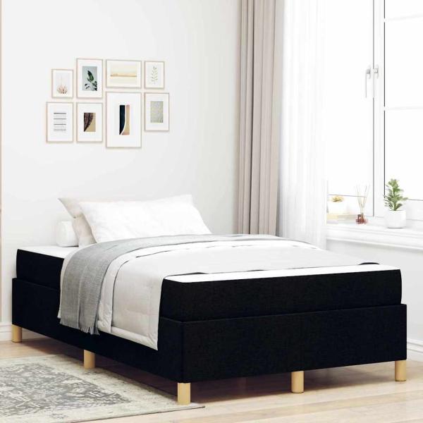 ARDEBO.de - Boxspringbett Schwarz und Weiß und Schwarz 120 x 190 cm Stoff